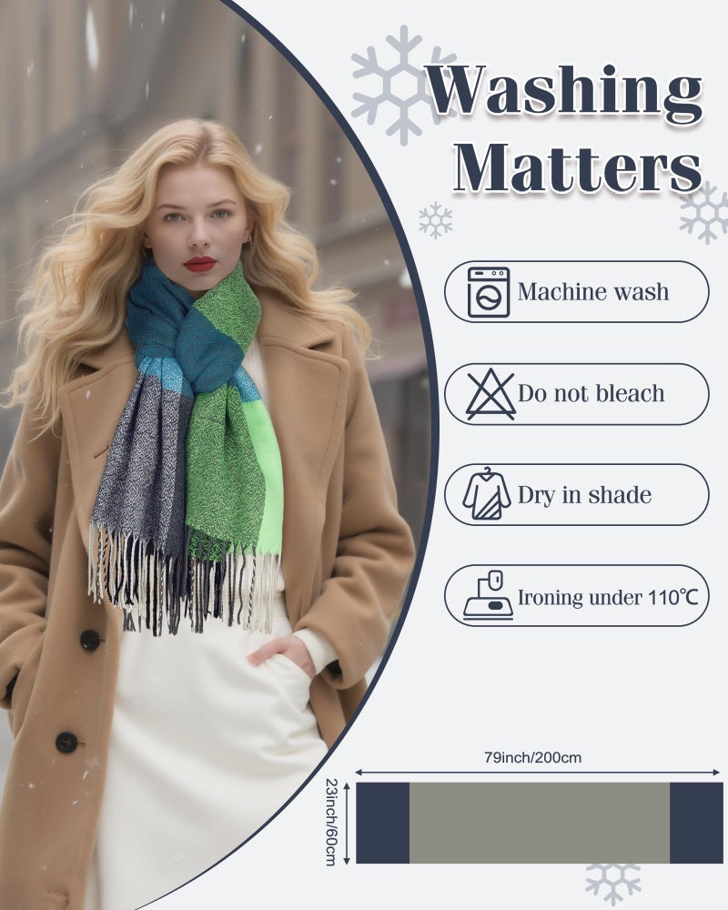 YSense Winter Scarf for Women, Fashion Long Plaid Scarves Warm Big Tartan Blanket Wrap Shawl Ladies Gifts - Image 4